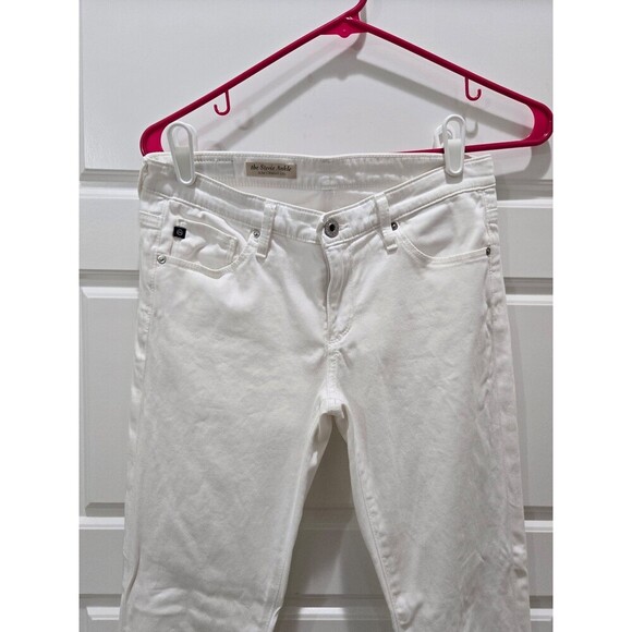 AG ADRIANO GOLDSCHMIED THE STEVIE ANKLE SLIM STRAIGHT LEG WHITE JEANS WOMEN 27 - Picture 3 of 12